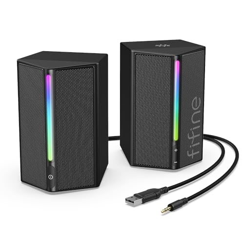 Amazon.co.jp: FIFINE ゲーミングスピーカー 有線 3.5mm接続